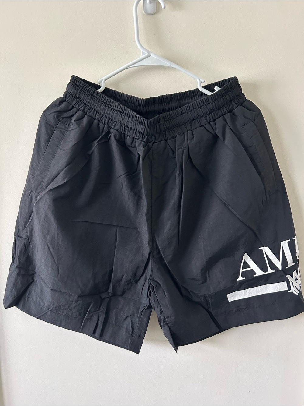 Ami Black Athletic Logo Shorts